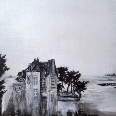 "Ciel blanc, roches brunes"