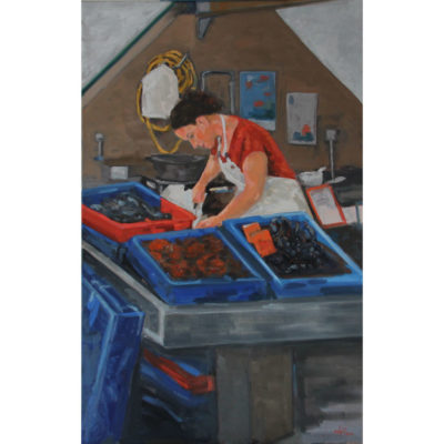 "Epouse de pêcheur à la halle aux poissons, Perros-Guirec"