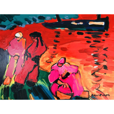 "Coucher de soleil rouge et rose"