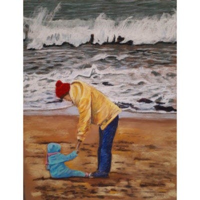 "La mère et l'enfant sur la plage"