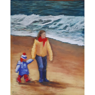 "Premiers pas sur la plage"