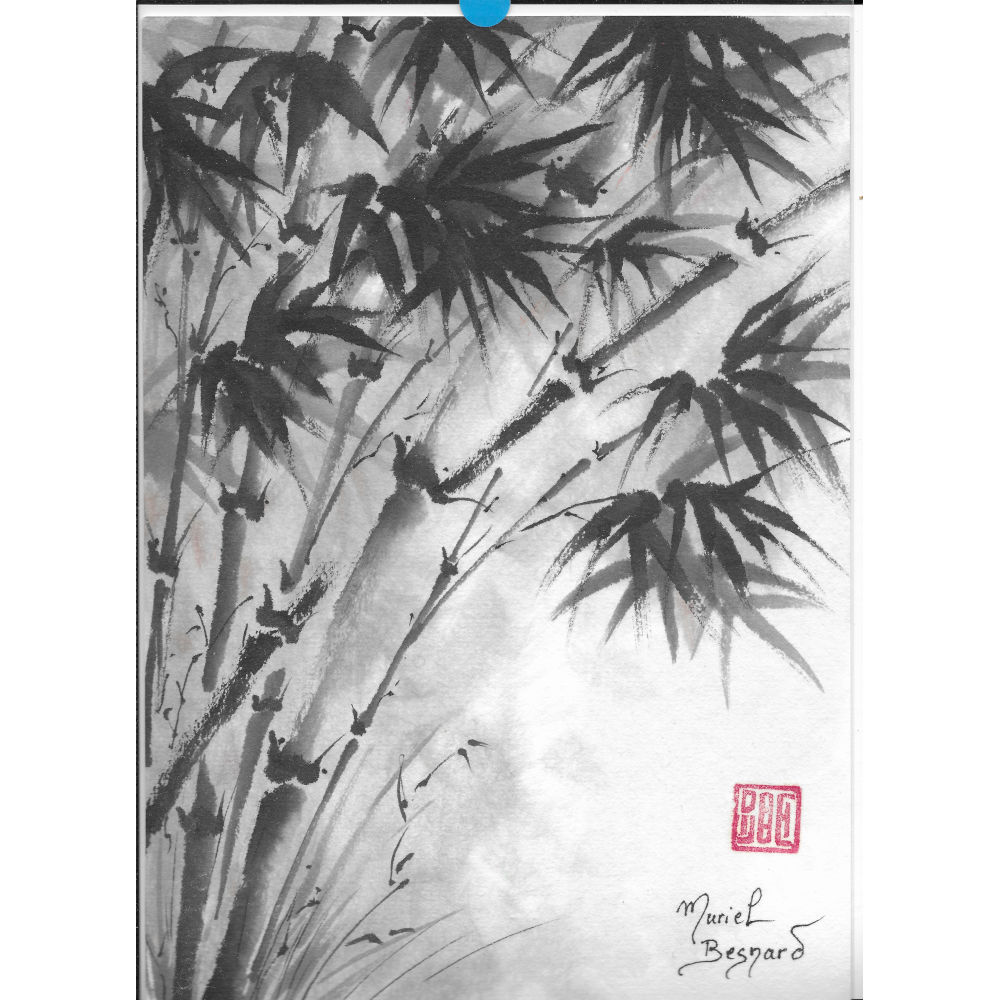 Peinture à l'Encre de Chine Paysage Een en Noir et Blanc