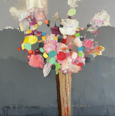 "Le bouquet en rose et gris"