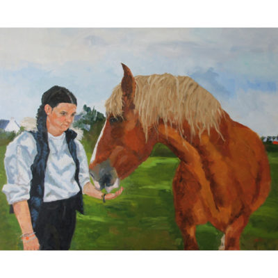 "La jeune cavalière et son postier breton"