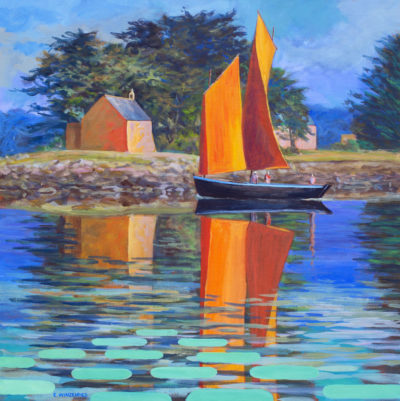 "En navigation devant l'ile de  Boédic"