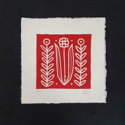 "Duo breton- Fleurs rouges"