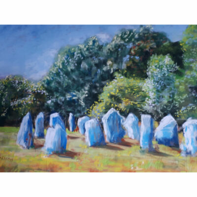 "Menhirs de Carnac, version bleu vert"
