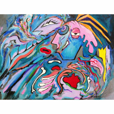 "Désintégration bleu sombre"