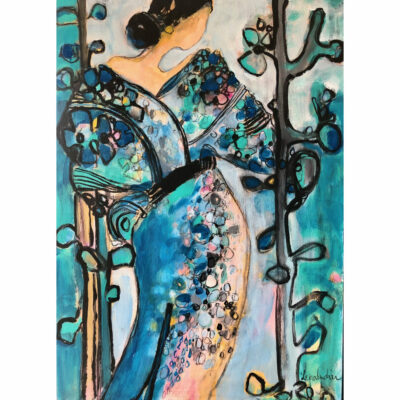 "Femme dans la lumière bleue"