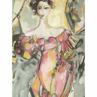 "Femme rose et gris"
