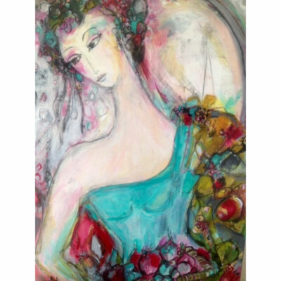 "Femme verte aux fruits"