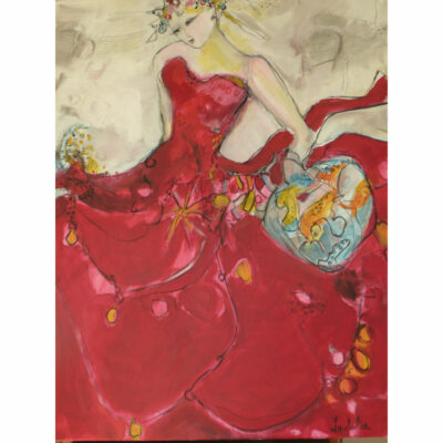 "Souffle sur robe rouge"