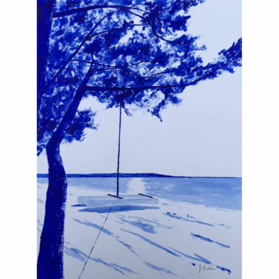"Bleu outremer: Lumière matinale sur le Cap Coz"