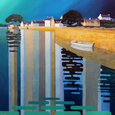 "Barque blanche à St Cado"