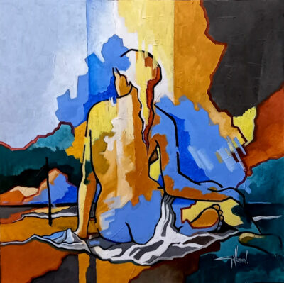"Seule sur le sable"