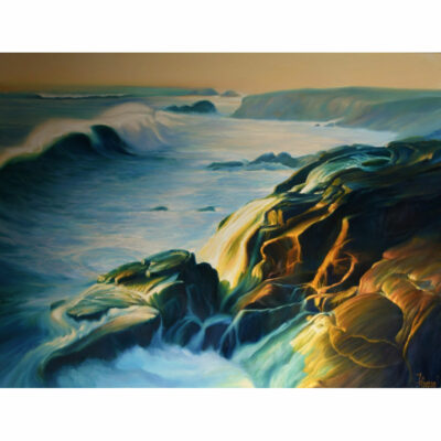 "Paysages: Coucher sur les rochers"