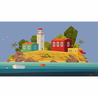 "Série paysages graphiques "Ile 3"