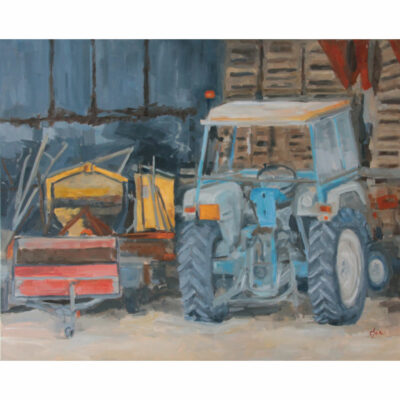 "Le Vieux Tracteur de Michel sous le hangar"