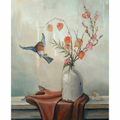 "L'oiseau et les physalis"