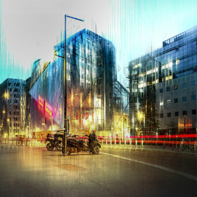 "Pluie de lumière sur la ville-Gare de rennes"