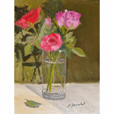 "Les roses dans un verre"