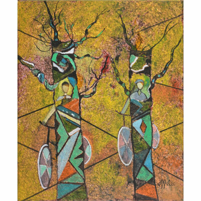 "Cyclistes dans les arbres"
