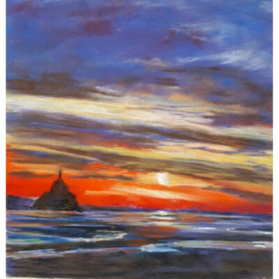 "Coucher de soleil sur le Mont Saint-Michel "