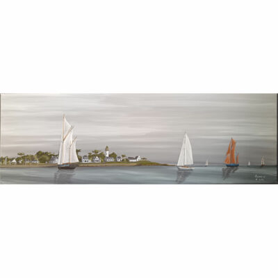 "Port Navalo à Arzon par temps gris"