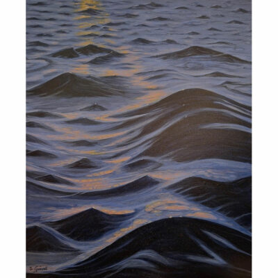 "Coucher de soleil sur les vaguelettes"