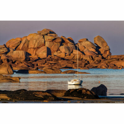 "Paysages: Fin de journée à Trégastel en hiver"