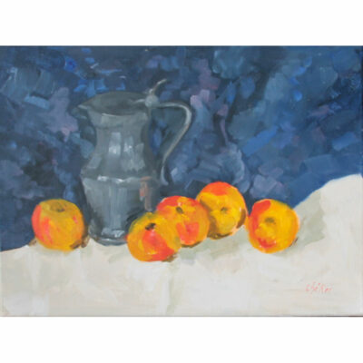 "Nature morte au pot d'étain et pommes"