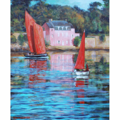 "Navigation devant la maison rose"