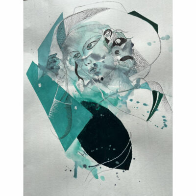 "P: Visage turquoise"