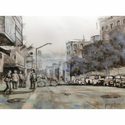 "Vue sur le bay bridge à San Francisco"