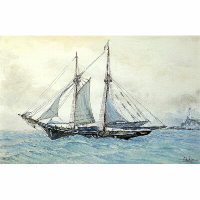 "Goélette devant Chausey"