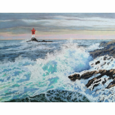 "Quand les vagues éclatent sur les rochers"