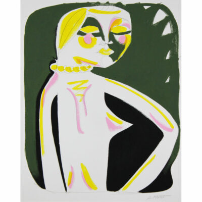 "P: femme dans les fougères"