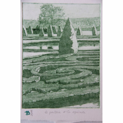 "Le parterre à la spirale en vert"